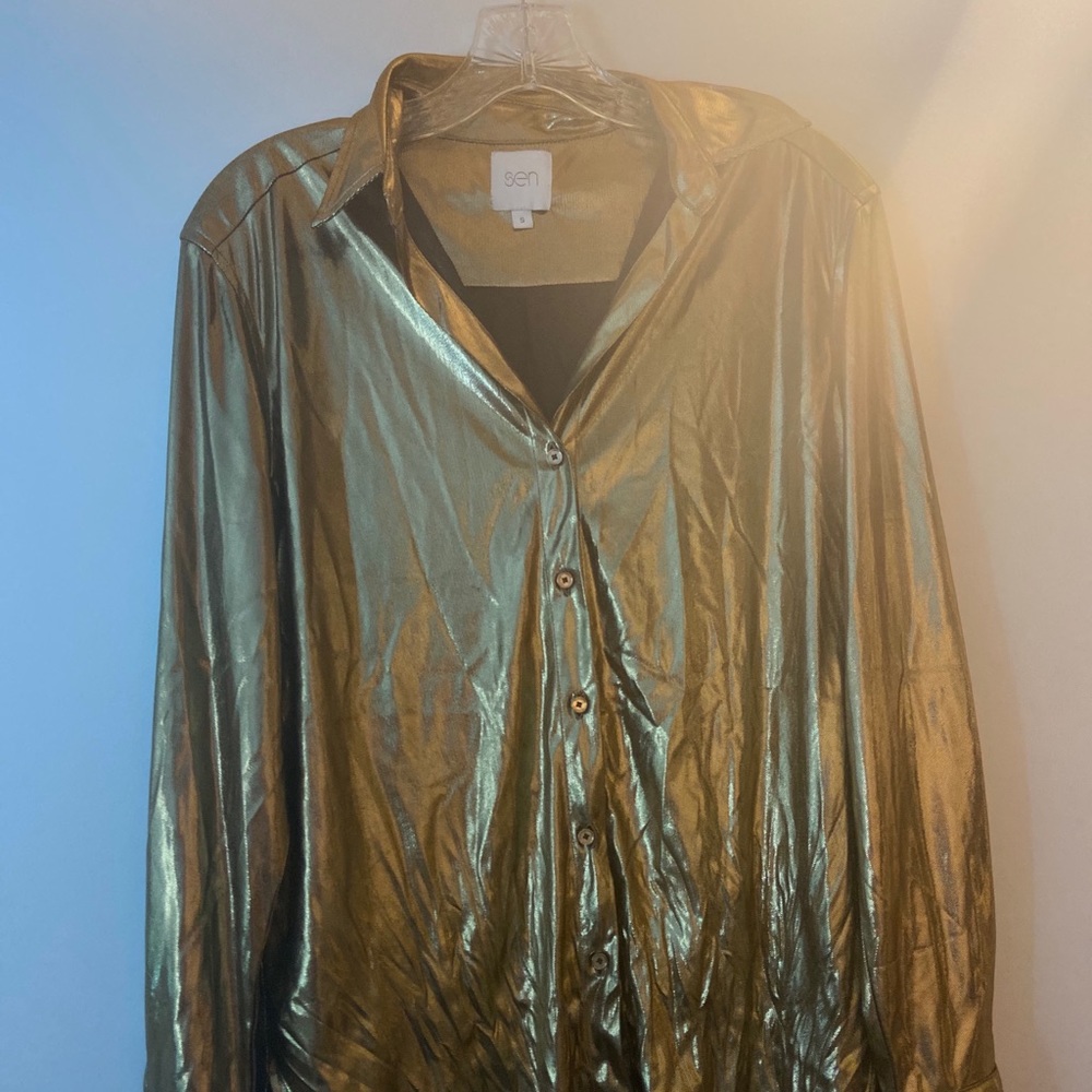 SEN gold shimmer top